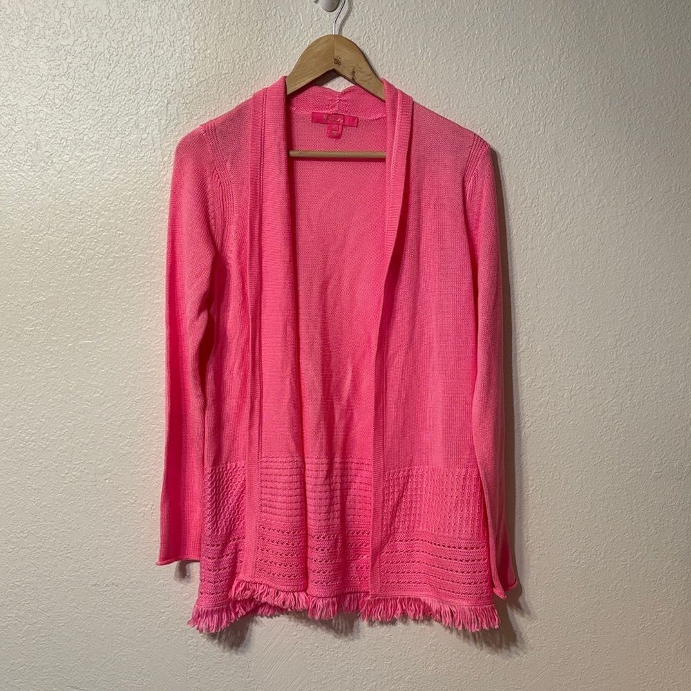 Lily Pulitzer Fringe Hem Cardigan Medium
